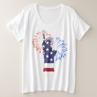 Fourth of July Plus Size t-shirt with Statue