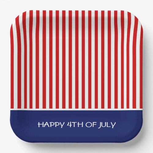 FOURTH OF JULY Red White and Blue Patriotic Paper Plates