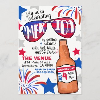Fourth Of July Red  White  And Brew Invitation by storestor at Zazzle