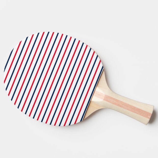 Fourth of July red white blue patriotic stripes Ping Pong Paddle (Side)