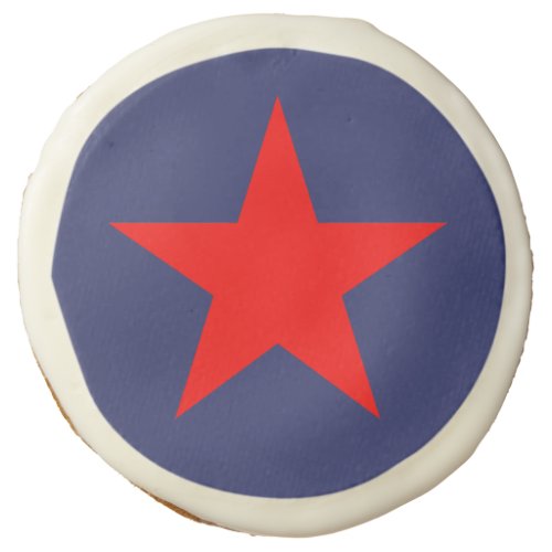 Fourth of July red white blue star patriotic Sugar Cookie