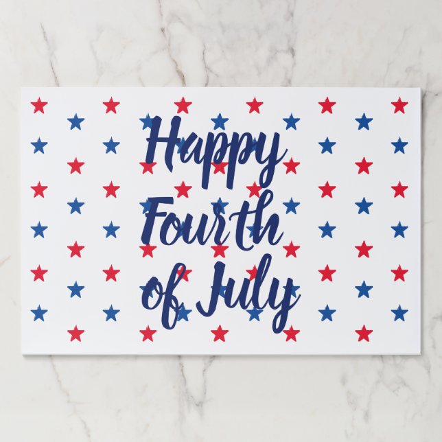 Fourth of July red white blue stars party placemat (Front)
