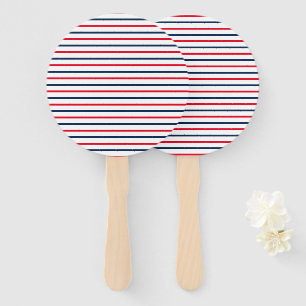 Fourth of July red white blue stripes patriotic Hand Fan