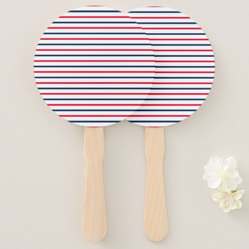 Fourth of July red white blue stripes patriotic Hand Fan