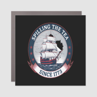 Fourth Of July Spilling The Tea 1773 Funny America Car Magnet