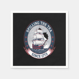 Fourth Of July Spilling The Tea 1773 Funny America Napkins