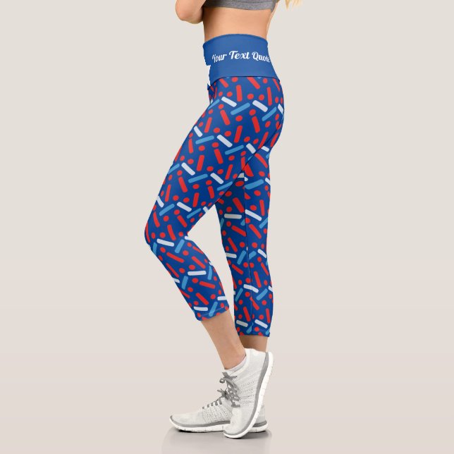 Fourth of July Sprinkles Quote  Capri Leggings (Left)