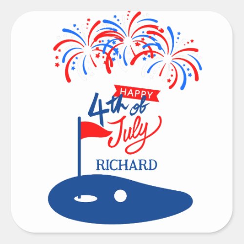 FOURTH OF JULY SQUARE STICKER