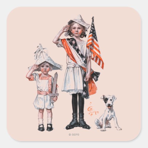 Fourth of July Square Sticker