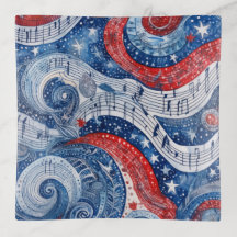 Fourth Of July Starry Musical Swirls