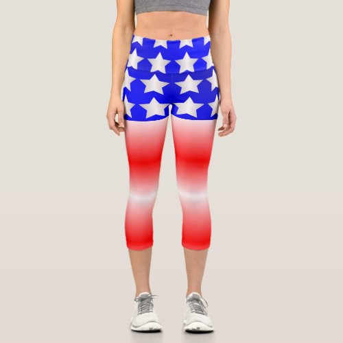 Fourth of July Stars and Stripes 34 Leggings
