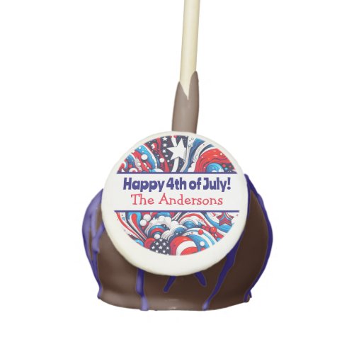Fourth of July  Stars and Stripes Personalized Cake Pops