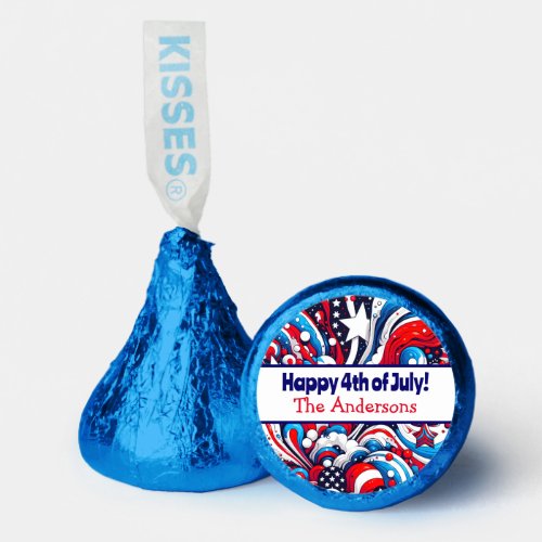 Fourth of July  Stars and Stripes Personalized Hersheys Kisses