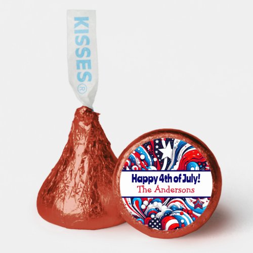 Fourth of July  Stars and Stripes Personalized Hersheys Kisses