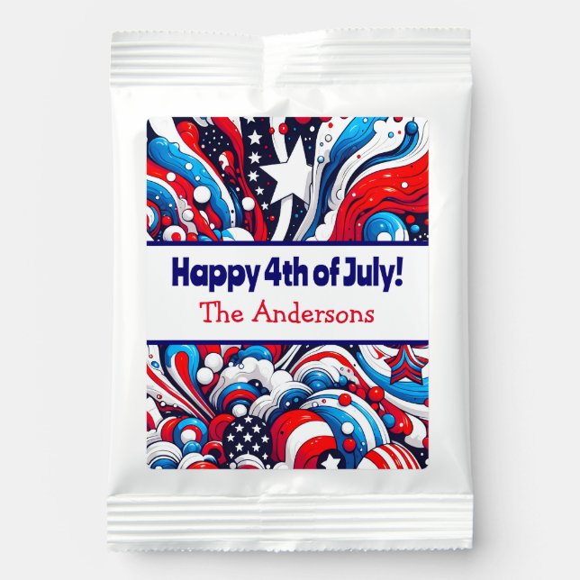 Fourth of July | Stars and Stripes Personalized Margarita Drink Mix (Front)