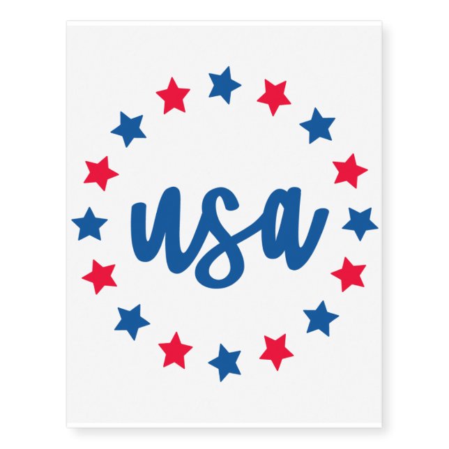 Fourth of July Temporary Tattoos - USA (Front)