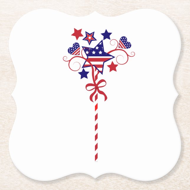 Fourth of July Thrilling Paper Coaster (Front)