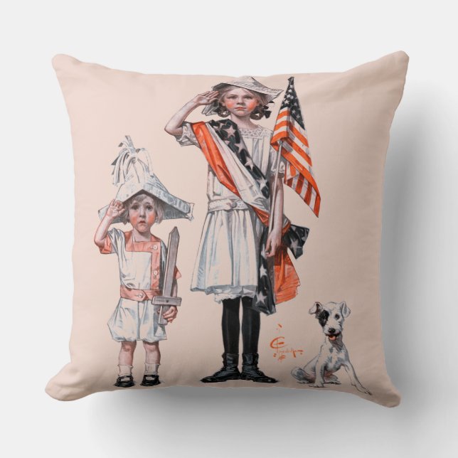 Fourth of July Throw Pillow (Front)