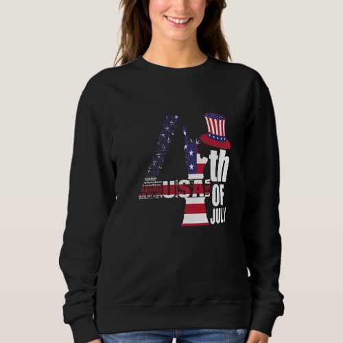 Fourth Of July United States Of America Us Flag 4t Sweatshirt
