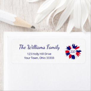 Fourth of July USA 250 Anniversary Return Address Label
