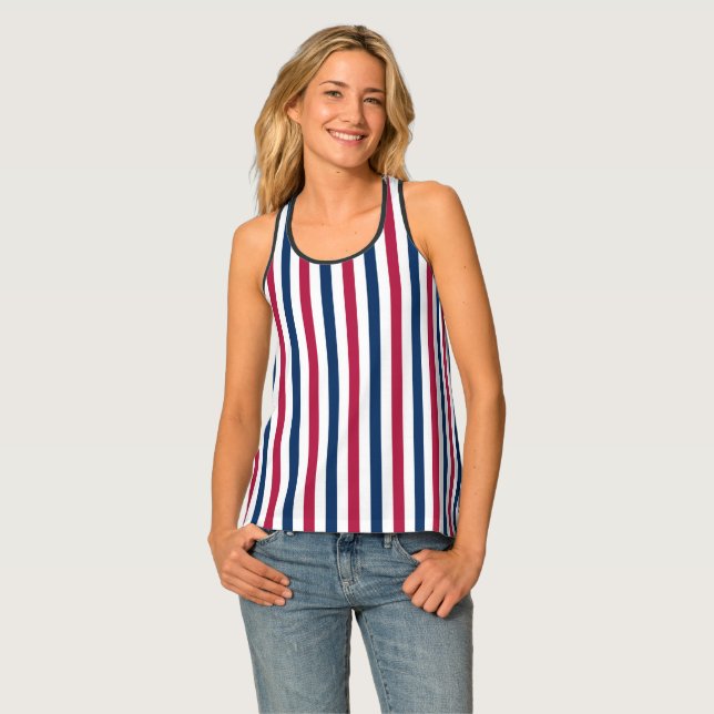 Fourth of July usa Party America Flag Tank Top (Front Full)