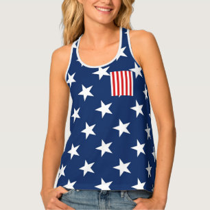 Fourth of July usa Party America Flag Tank Top