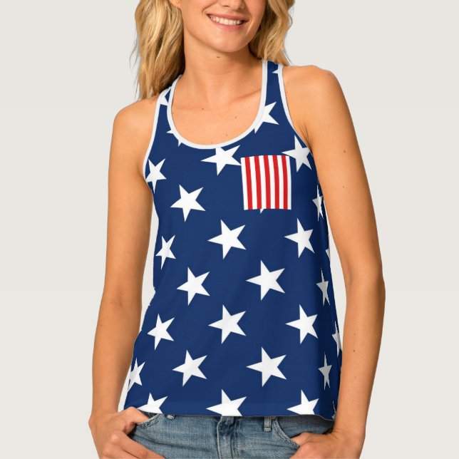 Fourth of July usa Party America Flag Tank Top (Front)