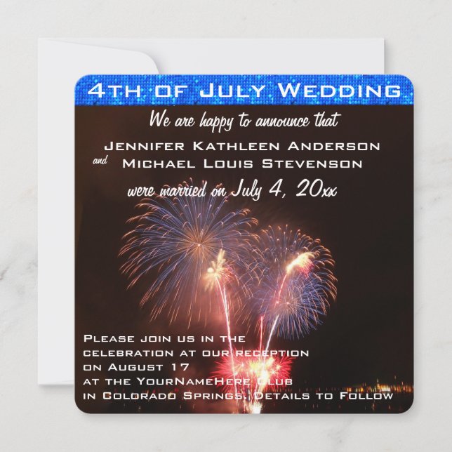 Fourth of July Wedding Announcement (Front)