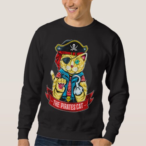 Fourth Of July Womens Meowica Cute Kitten Cat Grap Sweatshirt