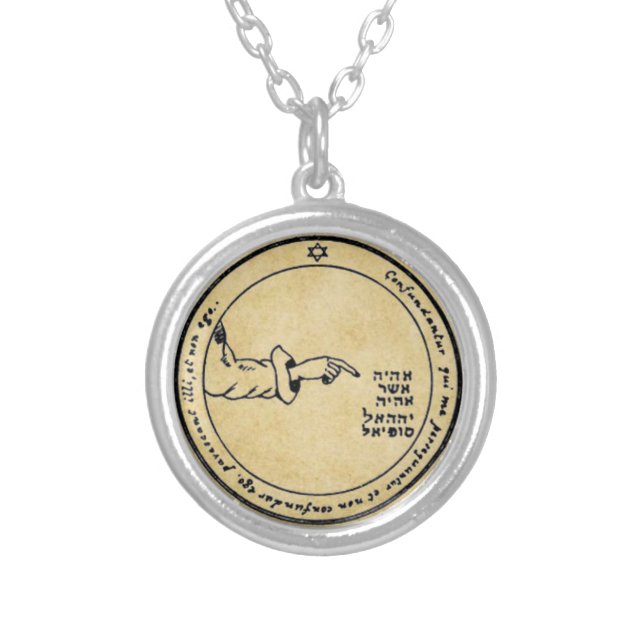 Fourth Pentacle of the Moon Silver Plated Necklace (Front)