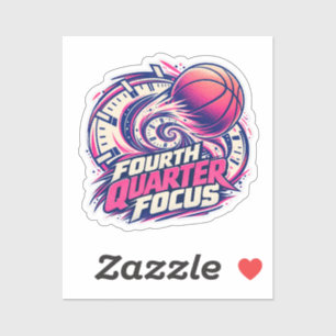 Fourth Quarter Focus Basketball Clock Motion Risog Sticker