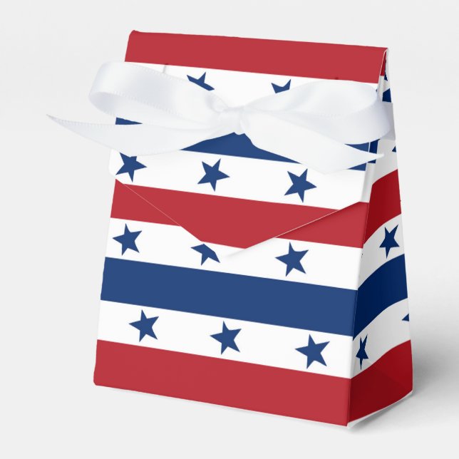 Fourth Stars stripes Patriotic Party favor box (Front Side)