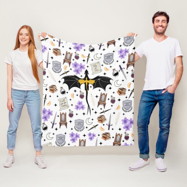 Fourth Wing Book Club Fleece Blanket Throw (In Situ)