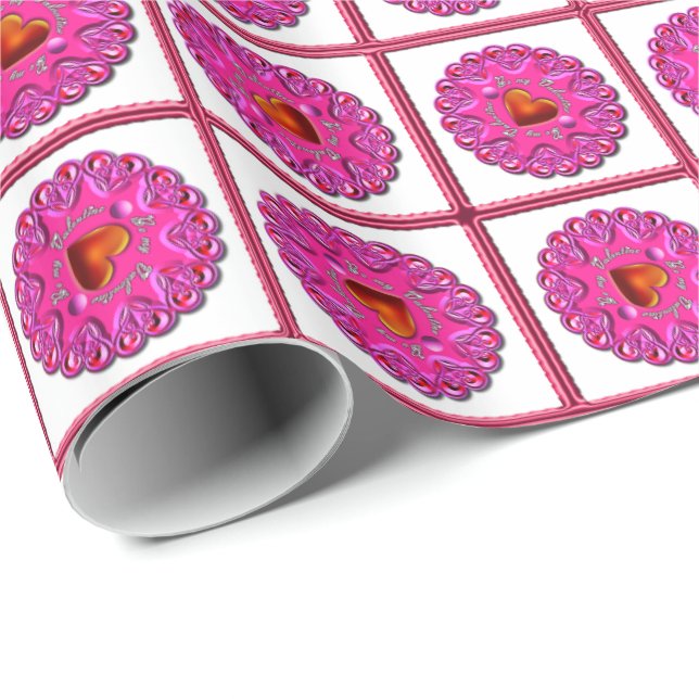 Fourway Valentines Gift Wrap Paper (Roll Corner)