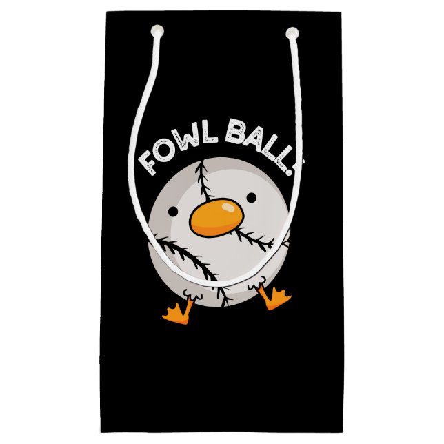 Fowl Ball Funny Sports Pun Dark BG Small Gift Bag (Front)