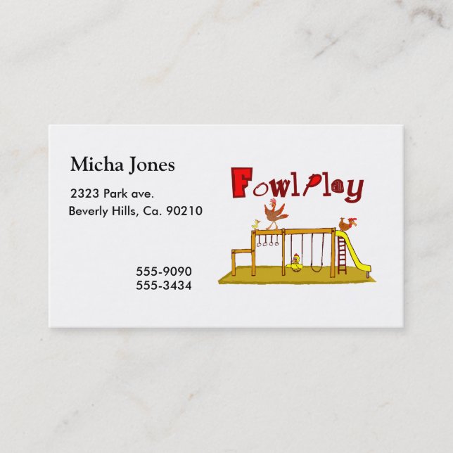 Fowl Play Business Card (Front)