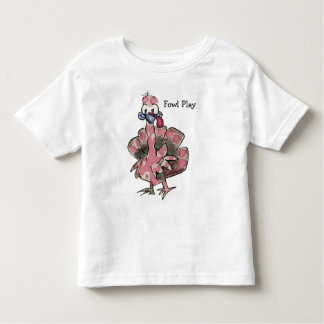 Fowl Play Cartoon Pink Turkey T shirt