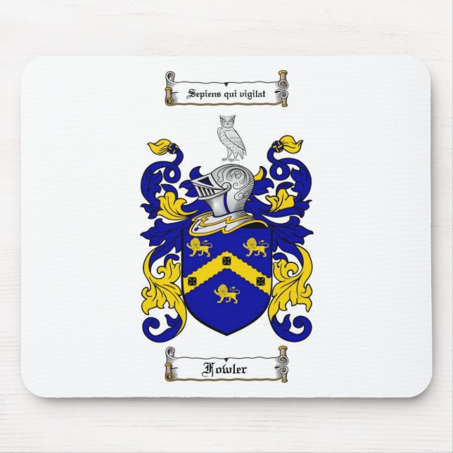 FOWLER FAMILY CREST -  FOWLER COAT OF ARMS MOUSE PAD (Front)
