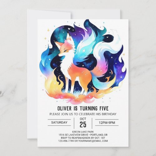 Fox Adventures in Nature Birthday Invitation