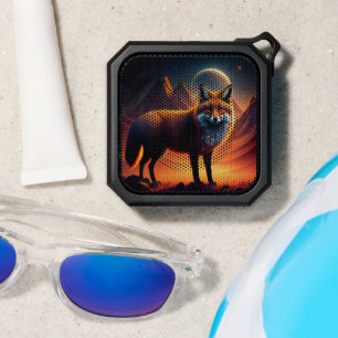 Fox and a full moon bluetooth speaker