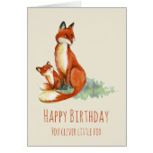 Fox and Baby Watercolor Birthday Clever Fox (Front)