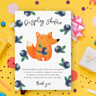 Fox and blueberries - display shower enclosure card