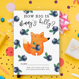 Fox and blueberries - how big is mommy's belly enclosure card