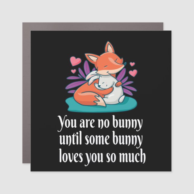 Fox And Bunny Couple Love Peace Friends Car Magnet (Front)