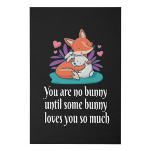 Fox And Bunny Couple Love Peace Friends Faux Canvas Print