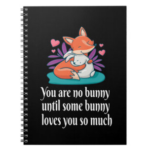 Fox And Bunny Couple Love Peace Friends Notebook