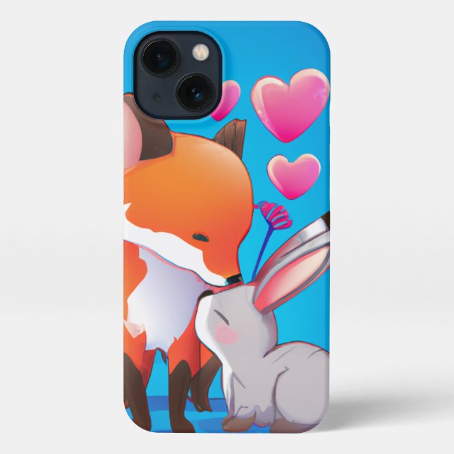 Fox and Bunny Love iPhone Case (Back)