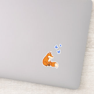 Fox and Butterflies Sticker