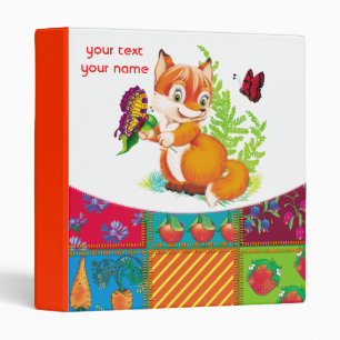 fox and butterfly 3 ring binder