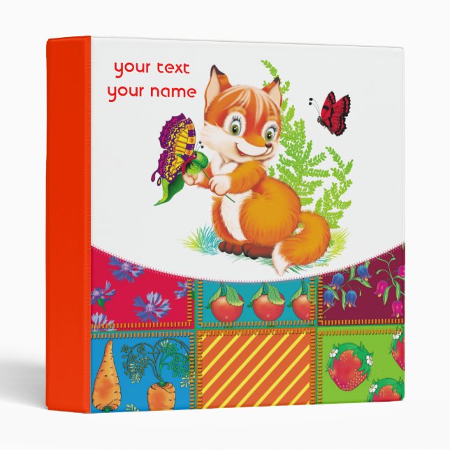 fox and butterfly 3 ring binder (Front/Spine)